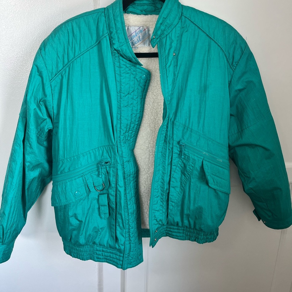 Vintage 80’s Rainbow West Teal Medium Jacket